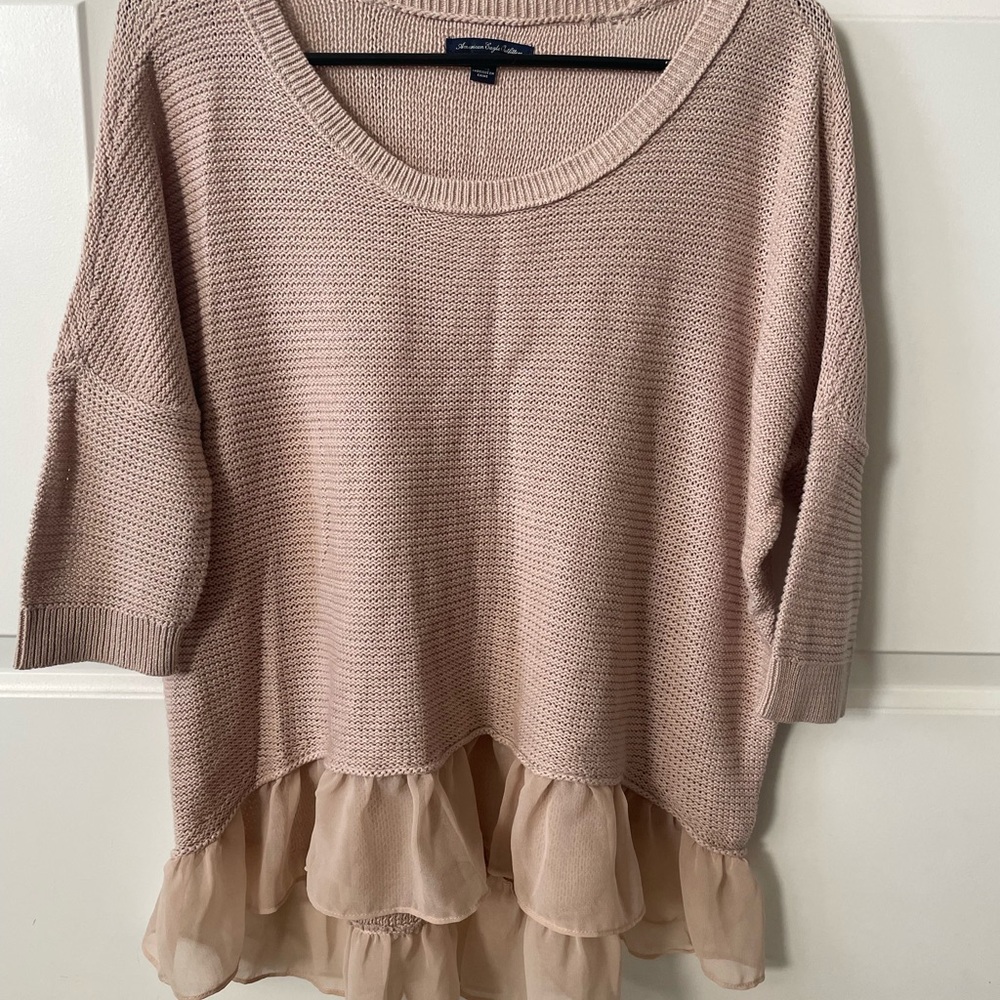 American Eagle Sweater with Ruffle Hem